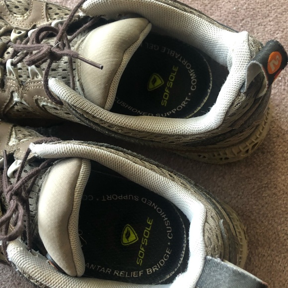 Merrell Overdrive chocolate/Pearl Blue trail running shoe Women's 7.5 - Picture 2 of 7